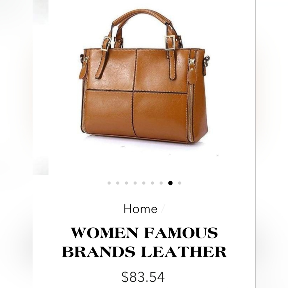 Brown leather tote